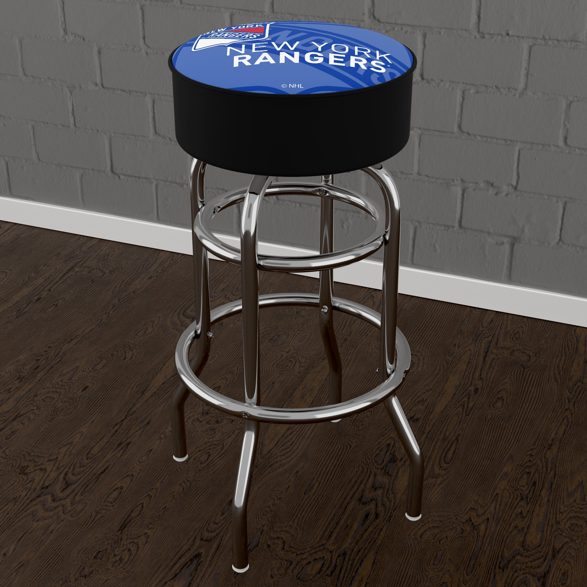 Trademark Gameroom New York Rangers Watermark Bar Stool with Padded Seat
