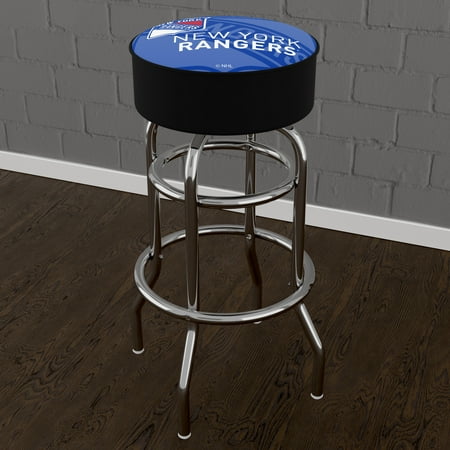 New York Rangers NHL Watermark Padded Swivel Bar Stool - Blue, Red, White