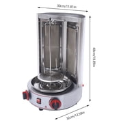 3000W Stainless Steel Infrared Doner Kebab Machine, LPG-Powered Vertical Rotisserie with Automatic Rotation, 110V US Plug
