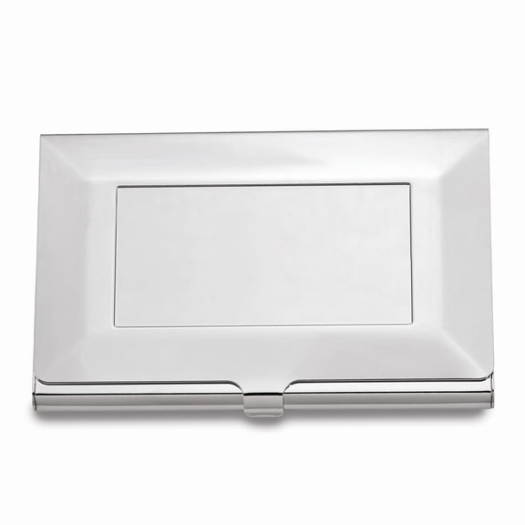 Nickel-plated Plain Business Card Case - Engravable Personalized Gift Item