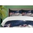 thumbnail image 4 of Ambesonne Galaxy Duvet Cover Set, USA Flag and Astronaut, 2-Calking, Grey Dark Blue, 4 of 7