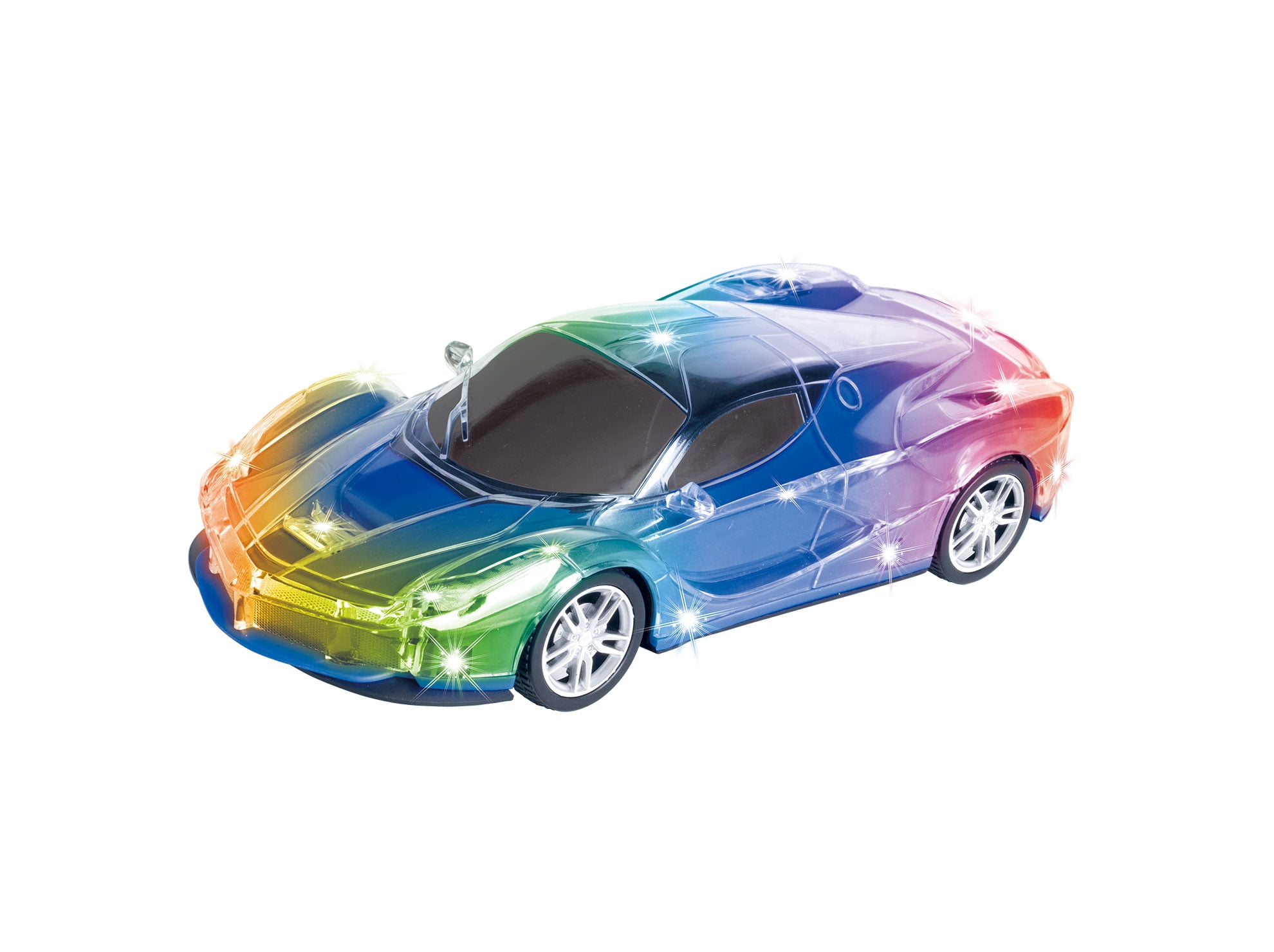 JoyAbit Big Light Up Remote Control Racing Car - 1:24 Scale Sports Car With Spectacular Dazzling Flashing LED Lights With Full Driving Functions Radio Control Vehicle