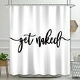 thumbnail image 5 of saxeuu Get Naked Shower Curtain Bathroom Set, Funny White Durable Waterproof Polyester Shower Curtain for Bathroom Bath Decor with Hooks 71 * 71 inches, 5 of 5