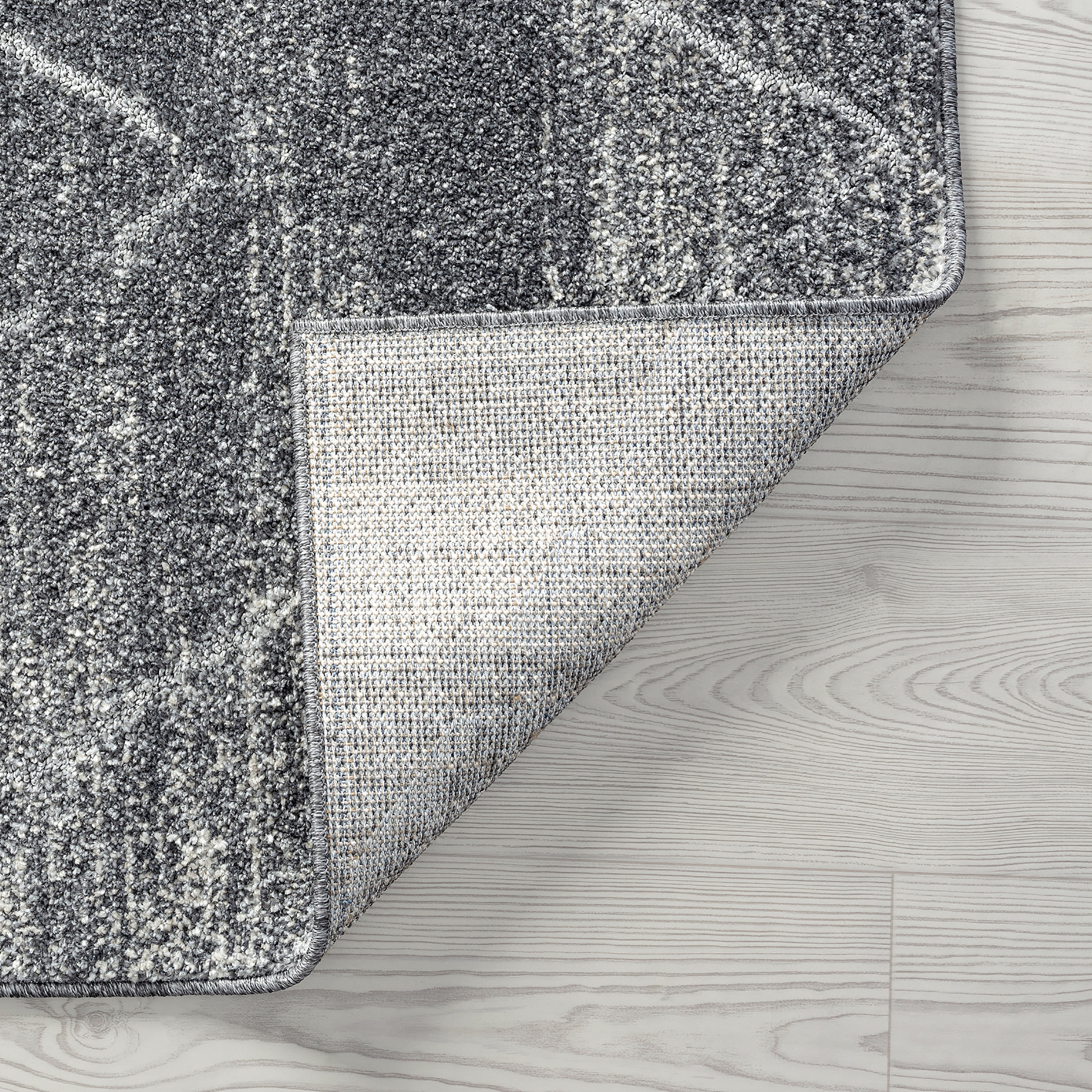 Contemporary 5x8 Area Rug (5'3'' x 7'3'') Geometric Gray Living Room Easy to Clean