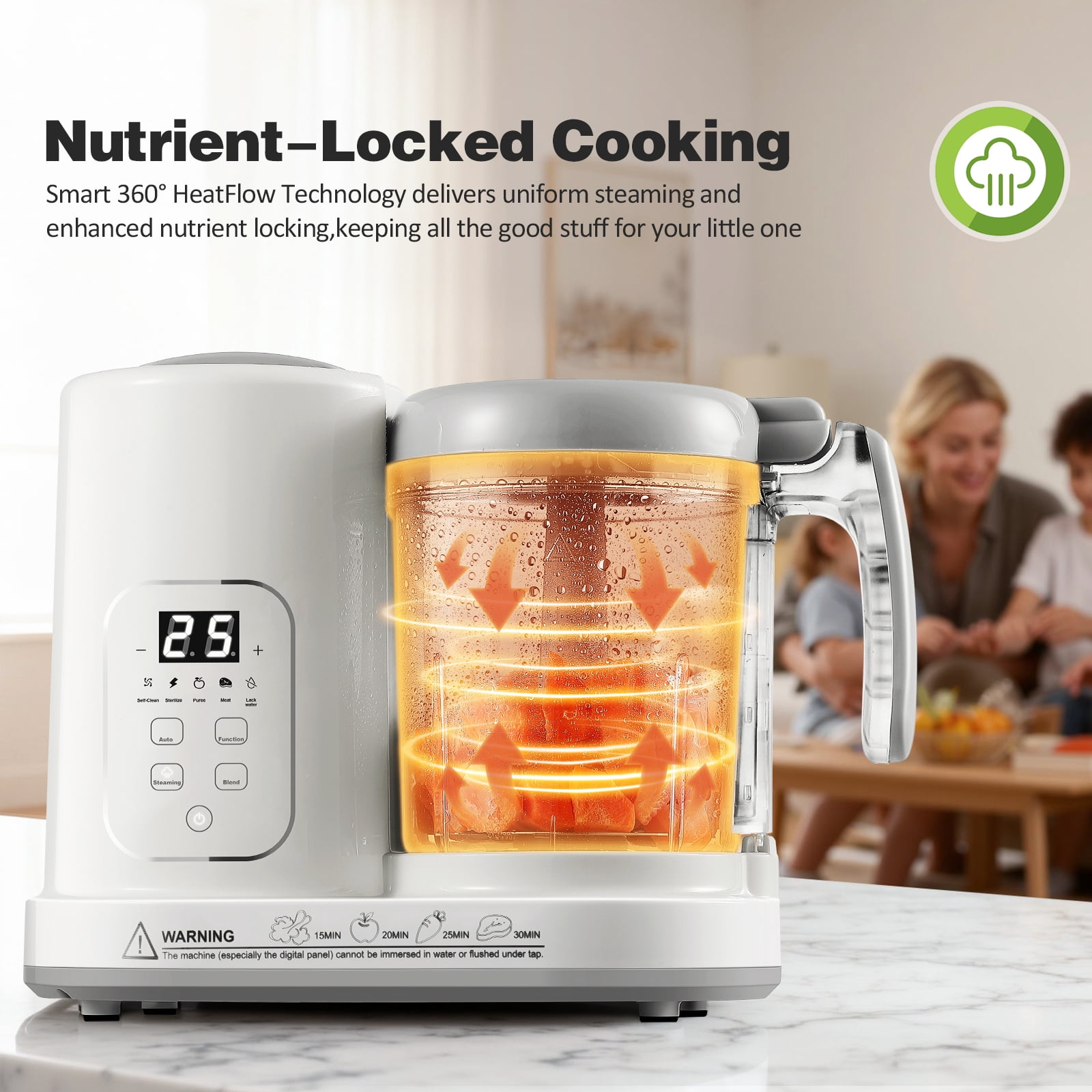 AMZBABYCHEF 4-in-1 Baby Food Maker Steamer Blender, Auto-Clean, BPA-Free, for 4-12 Months