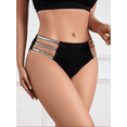 thumbnail image 5 of Women Mid Rise Sexy Panties Underwear Lace Cut Out Knitted Briefs Cheeky Bikinis Hipsters Panty, 5 of 7