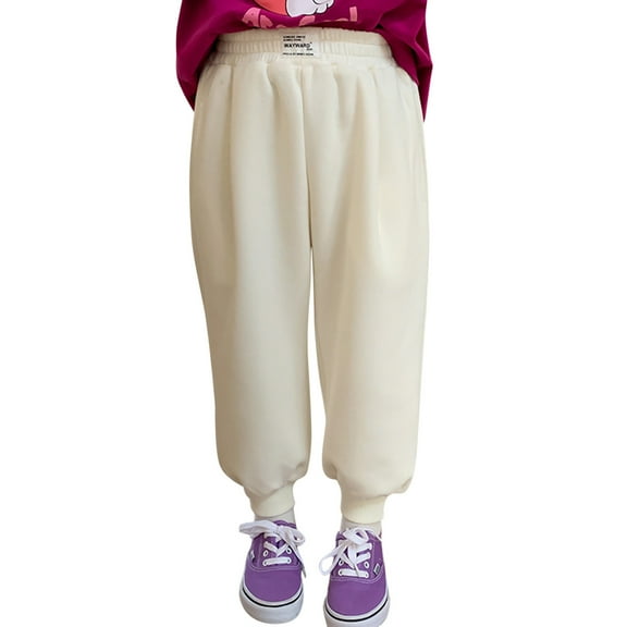 MZXELPRJD Girls Sweat Pants Size 10-12 Girls Size 10 Pants Toddler Kids Baby Girls Boys Cotton Thick Lined Warm Leggings Stretchy Basic Harem Pants Sweatpants for Winter Trousers Comfortable Newborn