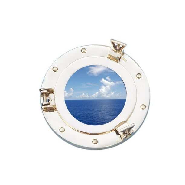 Deluxe Class Brass Porthole Window 8" Porthole Nautical Wall