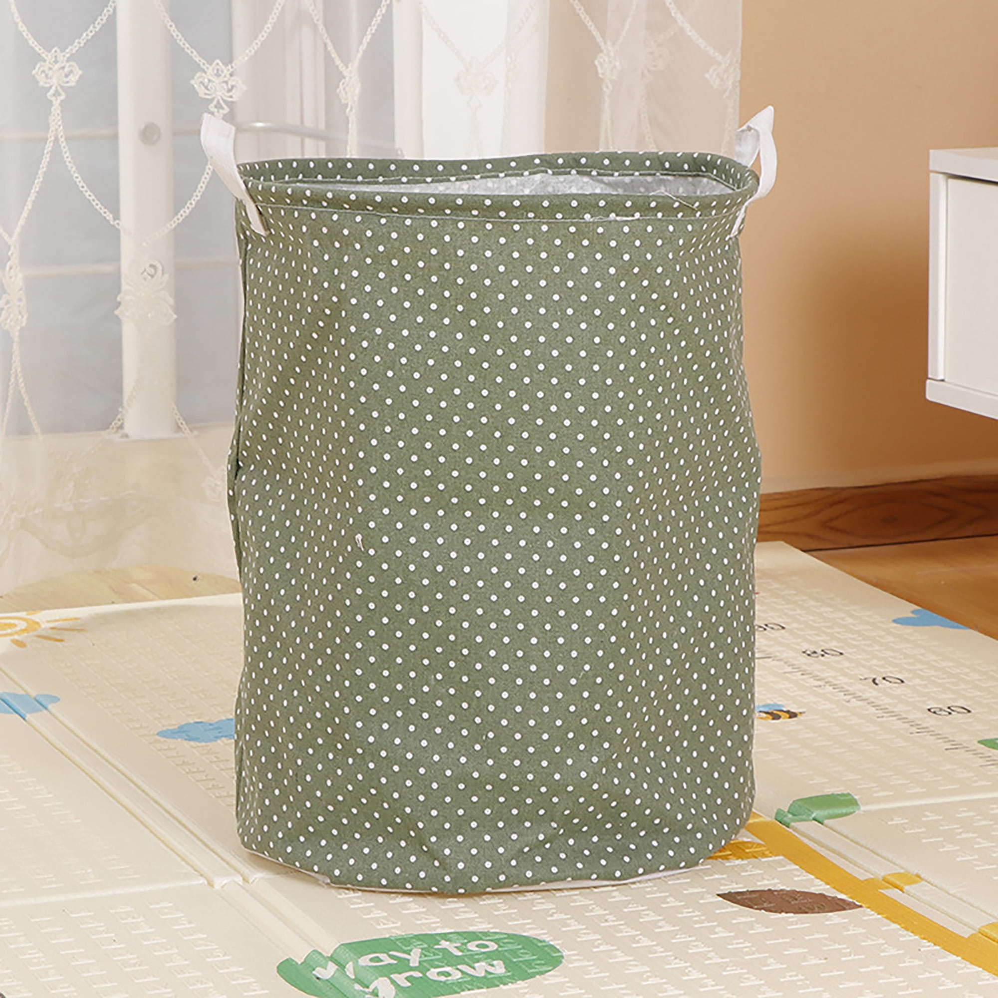 Waterproof Linen Cotton Laundry Hamper Clothes Basket Storage Basket Folding Bag 