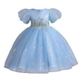 thumbnail image 1 of MIASHUI Robe de Demoiselle d'Honneur en Dentelle pour Fille, Robe de Fête Formelle de Mariage pour Filles, Robe de Tulle pour Anniversaire, Concours et Vacances, Bleu Ciel, 13-14 Ans, 1 of 7