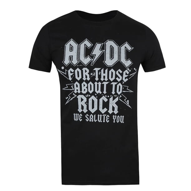 AC/DC - Camiseta We Salute You de Algodón para Hombre (Negro)