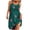 Army Green, variant on Womens Sundress Summer Fashion Floral Printed Crew Neck Spaghetti Strap Pleated Boho Casual Loose Beach Sun Mini Dress
