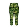 thumbnail image 5 of Mifsaly Capri Leggings for Women Slim Fit High Waisted Stretchy Yoga Pants Shamrock Print Side Slit Cropped Trousers Comfortable Lightweight Summer Casual Legging XXL, 5 of 5