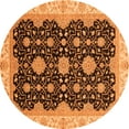 thumbnail image 1 of Ahgly Company Indoor Round Oriental Orange Traditional Area Rugs, 3' Round, 1 of 4