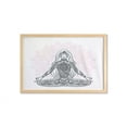 thumbnail image 1 of Colorful Wall Art with Frame, Ornate Girl on Lotus Flower with Eastern on Body Mind Calming Concept, Printed Fabric Poster for Bathroom Living Room, 35" x 23", Black Pink, by Ambesonne, 1 of 2