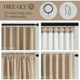 thumbnail image 6 of 102 Inch Long Blackout Curtains for 2 Panels,Energy Efficinet Room Darkening Linen Blend Textured Curtains with Hooks,Track System Black Out Curtains for Living Room Bedroom,2 Panels, Tan Taupe, 6 of 16
