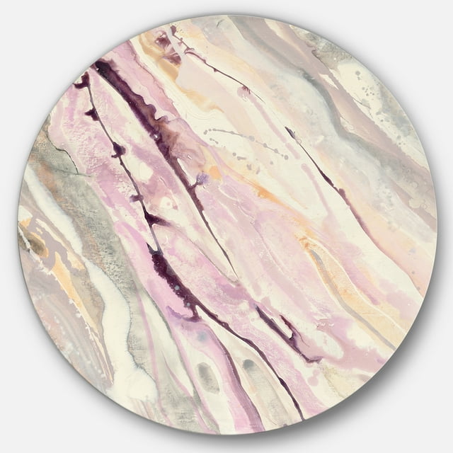 Designart 'Shaby Pink Marble' Art Mural Cercle en Métal Shabby Chic