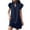 Navy, variant on Munlar Loose Fit Womens Mini Dress V Neck Black,White,Green,Multicolor Short Sleeve Dress Babydoll T Shirt Dress for Women