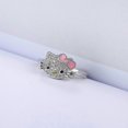 thumbnail image 4 of White Gold Bow Tie Hello Kitty Ring Multicolor Cubic Zirconia Necklace Fashion Jewelry pink, 4 of 5
