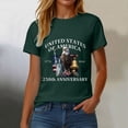thumbnail image 6 of TOWED22 250 Anniversary USA Shirts for Women Freedom Shirt American Flag Graphic Tees Casual Crew Neck Tshirt(Dark Green,XXL), 6 of 8