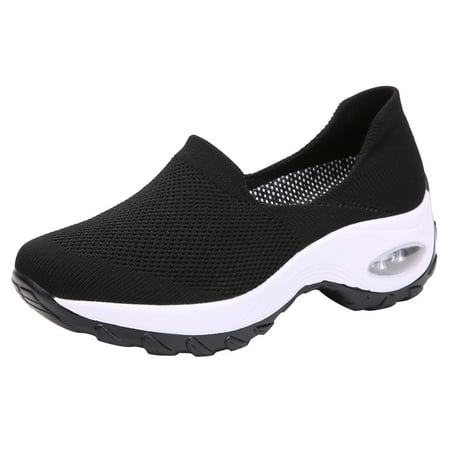 

Retro Ladys Shoes Ladies Fashion Solid Color Mesh Breathable Thick Sole Soft Sole Casual Sneakers