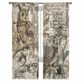 thumbnail image 3 of Country Owl Sheer Curtains 96 Inches Long 2 Panels Set, Window Sheer Curtains for Living Room/Bedroom, Rustic Sping Floral Botanical Postmark Light Filtering Rod Pocket Curtain 52'' x 96'' x 2, 3 of 7