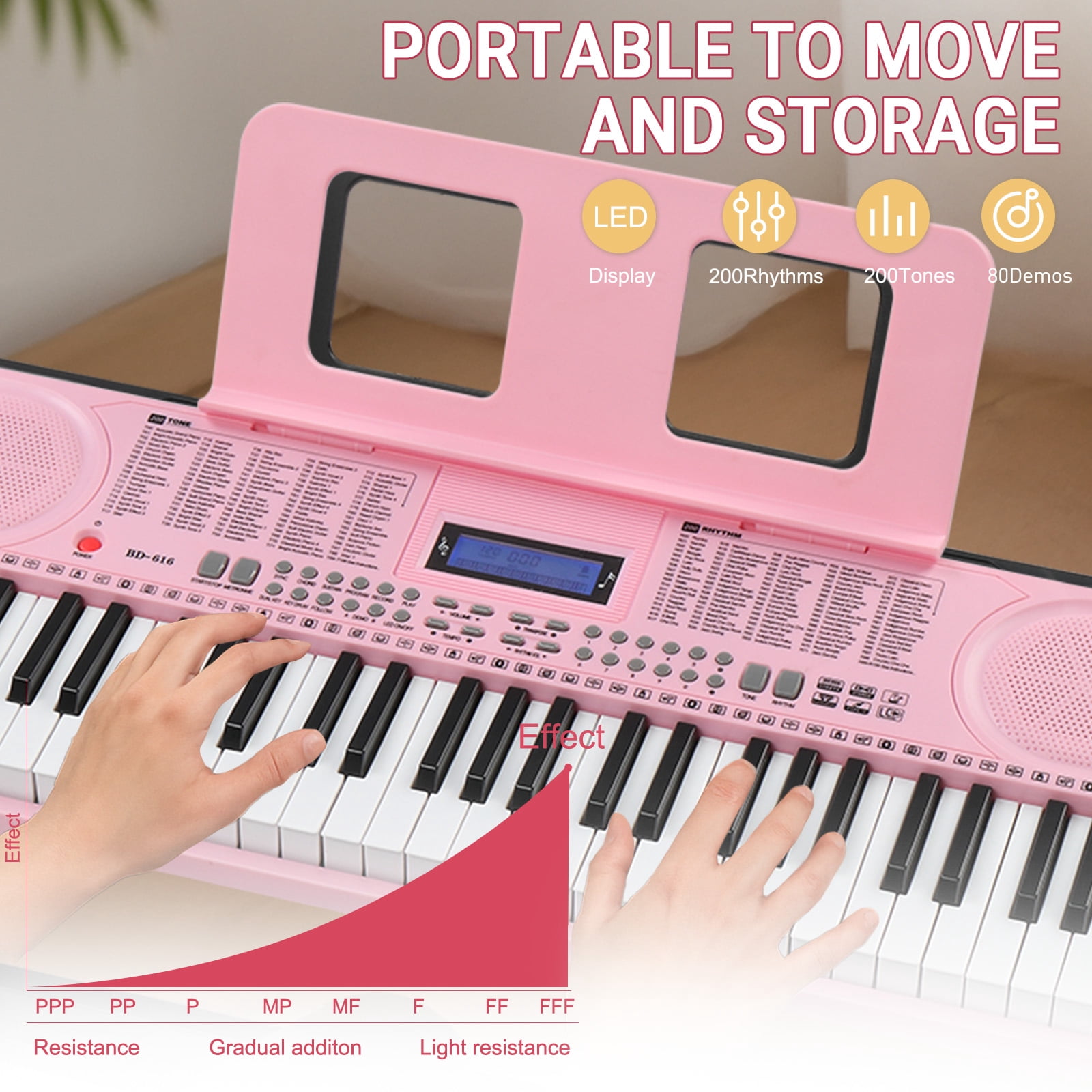 鍵盤楽器 Roland piano bench only. Rose pink. Ktaxon 61 Keys Keyboard Piano with Lighted Keys, Z-Stand, Piano