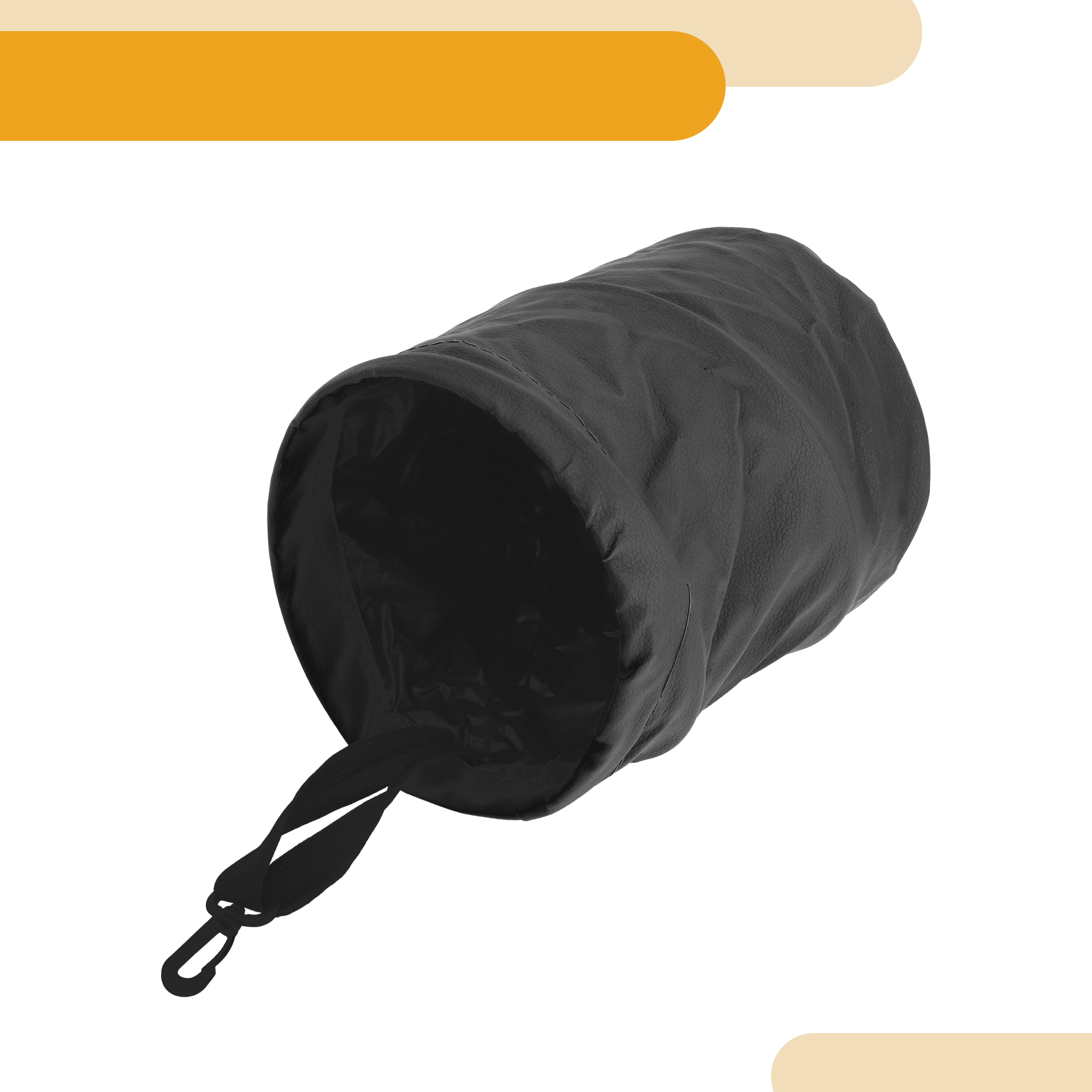 Unique Bargains Car Trash Can Auto Trash Bin Hanging Folding 5.9"x7.1" Black