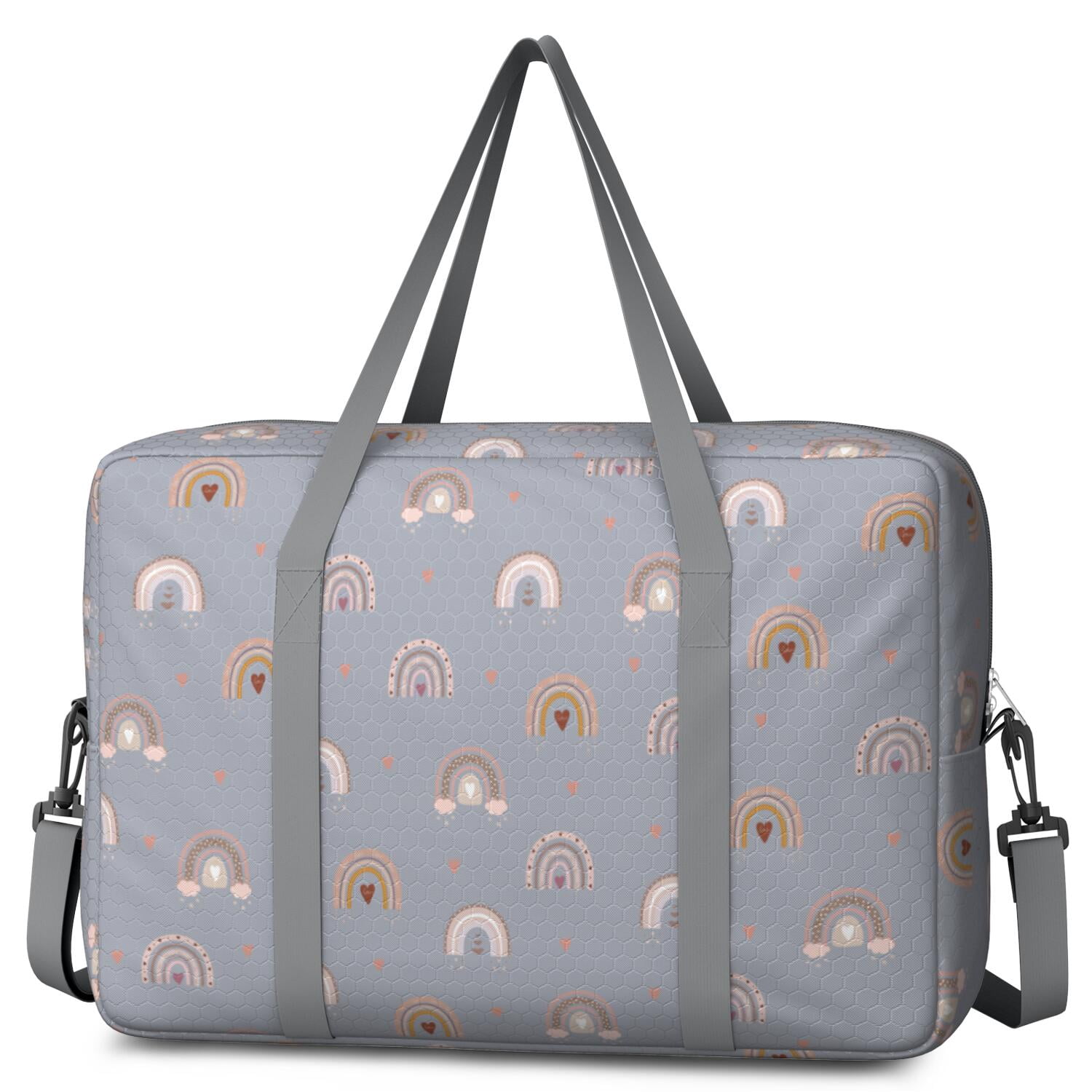 For Spirit Airlines Personal Item Bag 18x14x8 Inch, Boho Weekender Travel Bag, Foldable Travel Duffel Bag Underseat Carry on Bag with Luggage Sleeve for Women and Men 30L