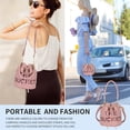thumbnail image 4 of Sunyuer Women Mini Drawstring Bucket Bag, Letter Print PU Leather Handbag, Fashion Detachable Adjustable Strap Crossbody Shoulder Purse for Daily Travel, 4 of 9