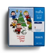 DaySpring 24 Inspirational Christmas Boxed Cards, Peanuts Gang, Good tidings of GREAT JOY, KJV