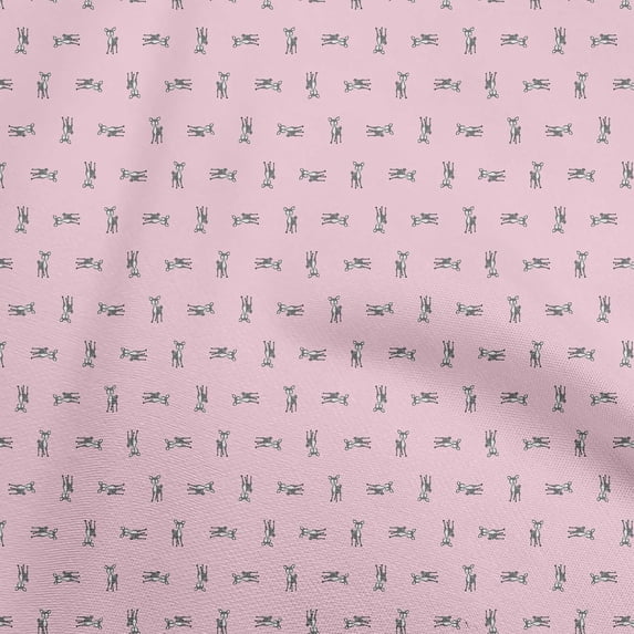 oneOone Cotton Poplin Twill Light Pink Fabric Animal Diy Clothing Quilting Fabric Print Fabric By Yard 56 Inch Wide
