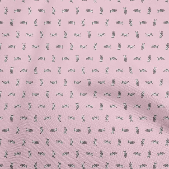oneOone Rayon Light Pink Fabric Animal Sewing Craft Projects Fabric Prints By Yard 56 Inch Wide