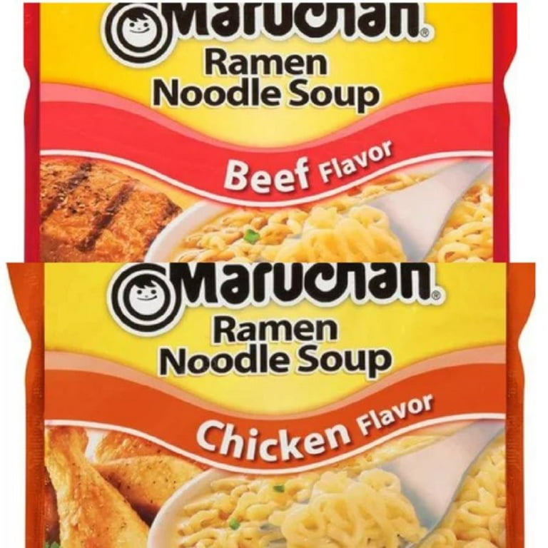  Ramen Noodle Chicken, Beef, Shrimp, and Pork Variety, 3 Ounce ( Pack of 24) - with Make Your Day Sporks : Grocery & Gourmet Food