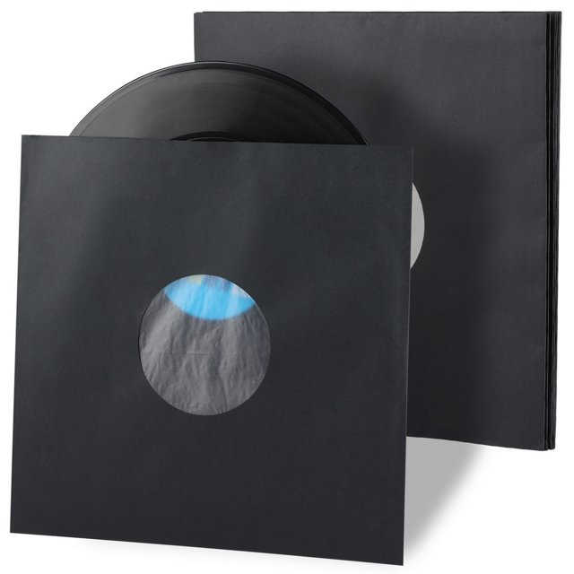 10 fundas protectoras para discos de vinilo, fundas antipolvo de papel Kraft negro para discos de vinilo de 10 pulgadas, cubiertas protectoras antiestáticas para discos LP, chaquetas interiores dobles