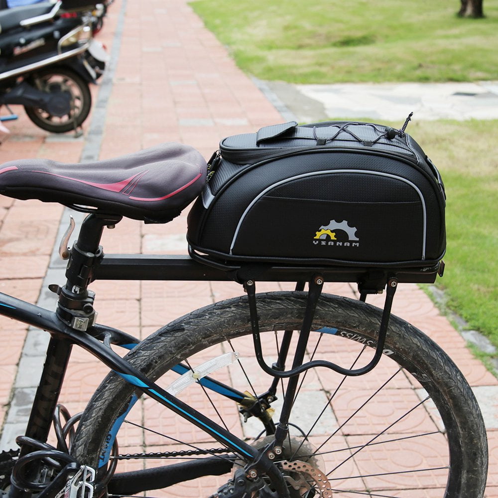Carbon Fiber Large Waterproof MTB Bicycle Reflective Rear Rack Pannier Bags Walmart