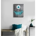 thumbnail image 3 of Bathroom Wall Art Daisy Canvas Pictures Modern Flower Bathtub Artwork Rustic Wood Board Background Contemporary Wall Art Decor Bedroom Living Room Office Home Framed Ready to Hang Blue 12" x 16", 3 of 5