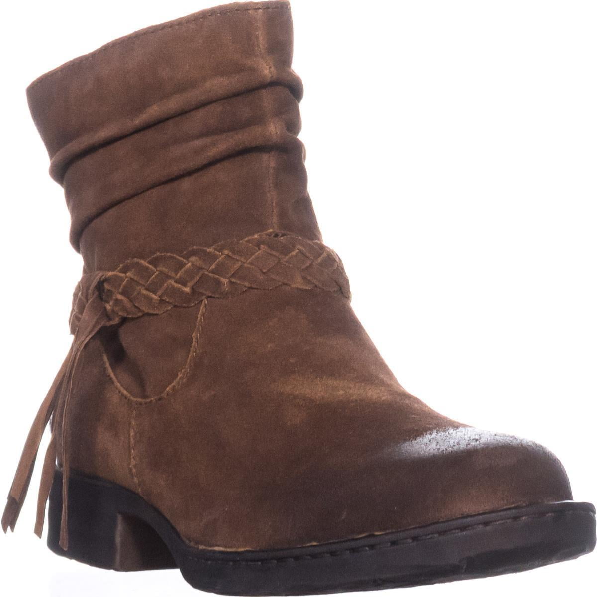 Born Womens Born Abernath Braided Cross Strap Ankle Boots, Rust