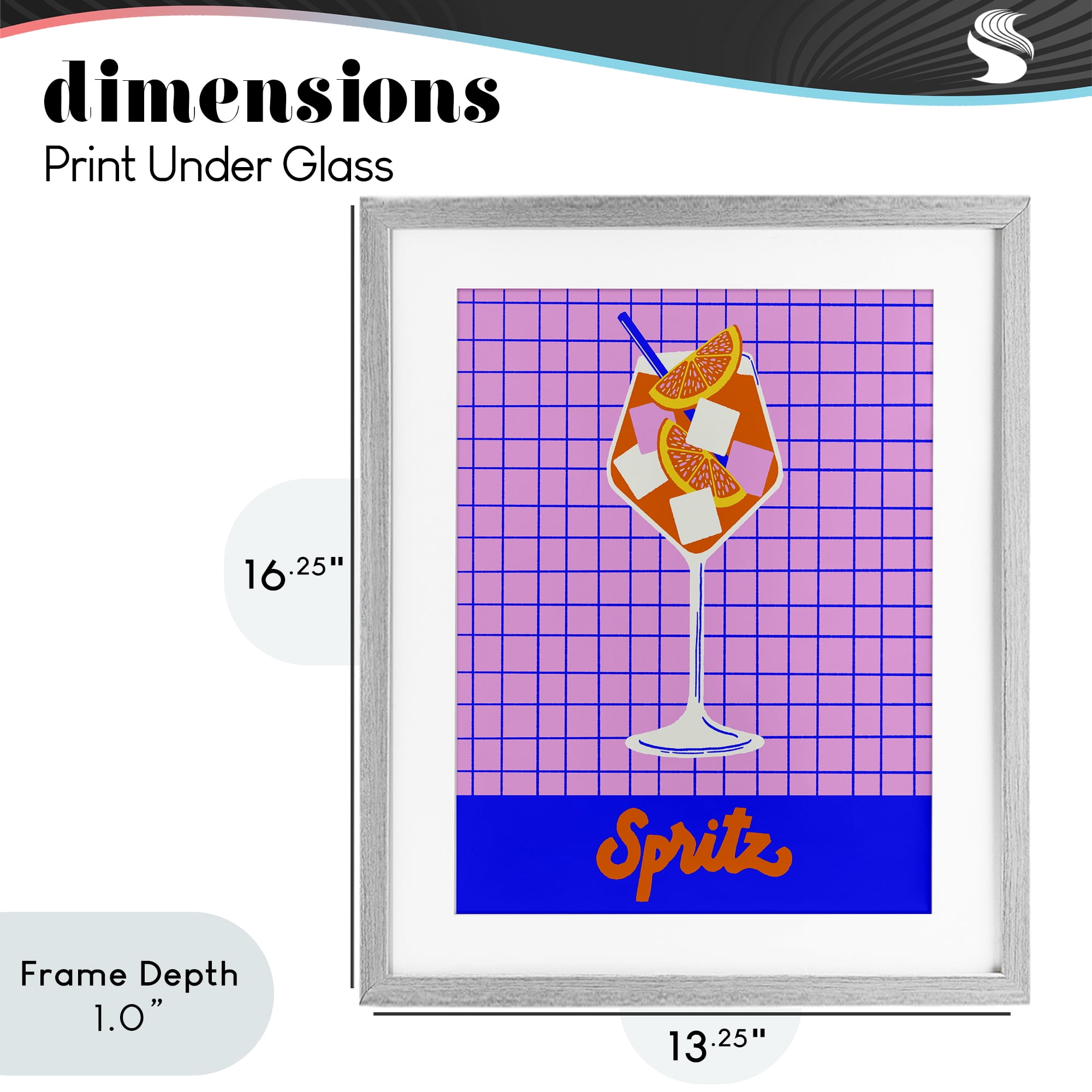 Stupell Industries Colorful Summer Spritz Drink Gray Framed Print Under Glass, design by Indira Prieto | IndySign