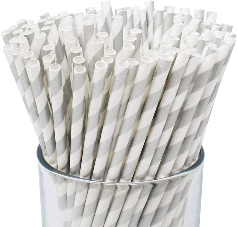 All White Party Drinking 100% Eco Biodegradable Compostable Paper Straws 