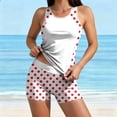 thumbnail image 2 of SYMOID Womens Red Polka Dot Two Piece Swimsuit Set - Racerback Tankini Top & Boy Shorts, High Neck Retro Quick Dry Active Swimwear,Size XL, 2 of 9