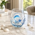thumbnail image 4 of CuiLiyq 2D Printed Sea Creatures Stemless Wine Glass, Coastal Beach Themed Drinking Tumbler, Nautical Decor Glassware for Water, Wine, Cocktails, Unique Housewarming Gift for Sea Lovers, 4 of 8