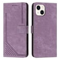 thumbnail image 2 of for iPhone 15 Wallet Case, Classic PU Leather Shockproof Folio Flip Stand Magnetic Closure Money Pocket Simple Business Purse Card Slots Case Cover for iPhone 15, Purple, 2 of 12