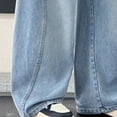 thumbnail image 5 of Bmisegm Boys Cargo Pants Cartoon Embroidery Wide Leg Autumn Straight Fitting Loose Long Jeans for Middle Size Children Trousers for Boys 7-15Y Blue_003,9-10 Years, 5 of 8