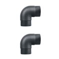 thumbnail image 1 of Riwesomey Tubo de conducción negro Resistencia a altas temperaturas y larga vida útil para conector de salida de codo de ventilación de aire 2piezas, 1 of 4
