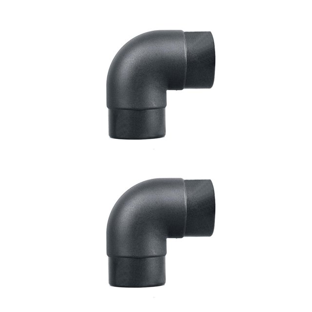 Riwesomey Tubo de conducción negro Resistencia a altas temperaturas y larga vida útil para conector de salida de codo de ventilación de aire 2piezas