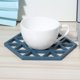 thumbnail image 5 of Posavasos antideslizantes para mesa de comedor, juego de 4, color azul, con diseño de rejilla hexagonal y resistentes al calor de TPR, 5 of 8