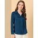 thumbnail image 2 of Camisa de trabajo de manga larga con blusa elegante con cuello en V de oficina para mujer Azul profundo S INSPIRE CHIC Camisa, 2 of 6
