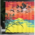 thumbnail image 4 of Ambesonne Flamingo Shower Curtain, Birds in the Air Art, 69"Wx84"L, Multicolor, 4 of 5