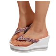 thumbnail image 1 of Dakaela Women's Platform Flip Flop Rhinestones Arch Support Summer Thong Sandals Soft Cushion Slippers, 1 of 8